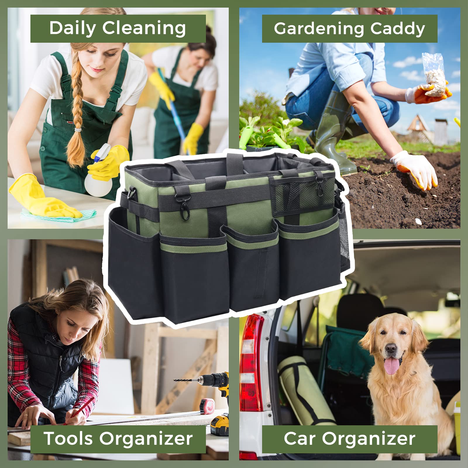 SCAVATA caddy utilisé pour nettoyage de voiture facilitant accès aux produits