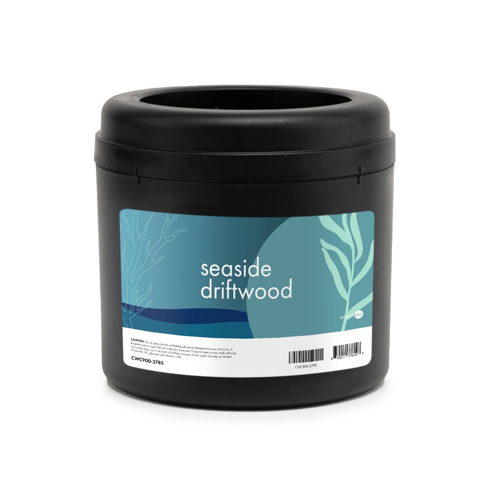 ScentAir emballage avant montrant le parfum Seaside Driftwood, donne atmosphère côtière