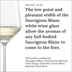 Schott Zwiesel verre en service avec vin blanc, mise en valeur des saveurs