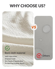 SE SOFTEXLY gros plan tissu muslin montrant douceur et respirabilité