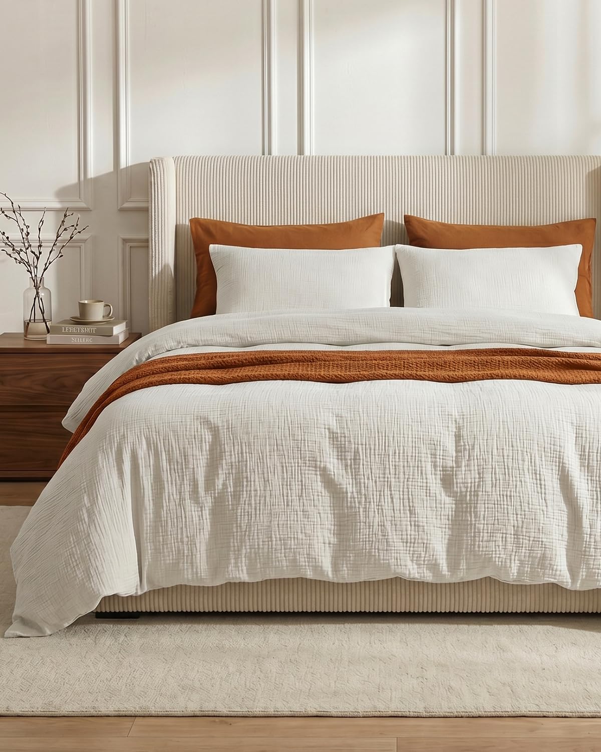 SE SOFTEXLY housse de couette face montrant coupe queen et style minimaliste