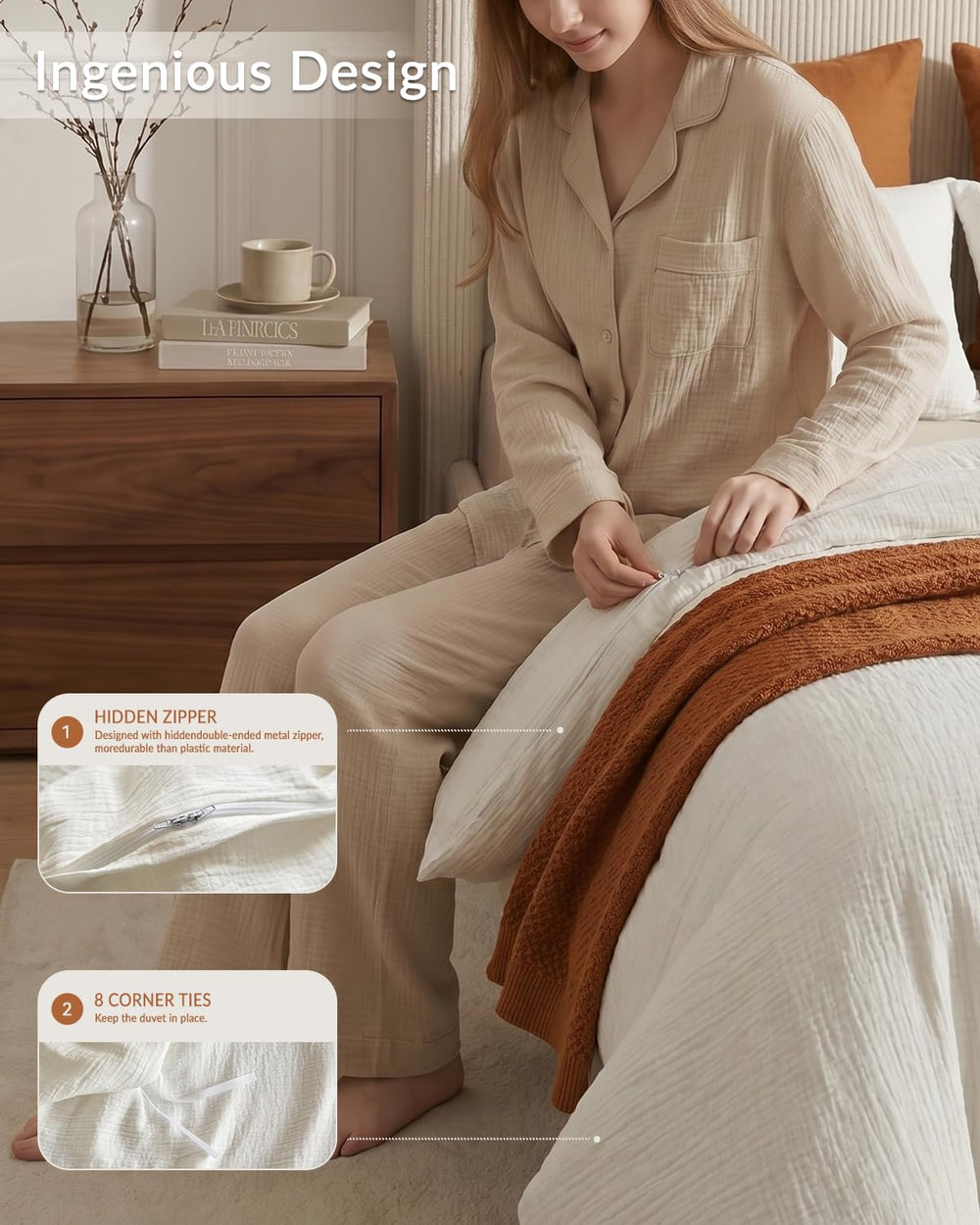 SE SOFTEXLY mise en scène chambre illustrant ambiance cosy et design