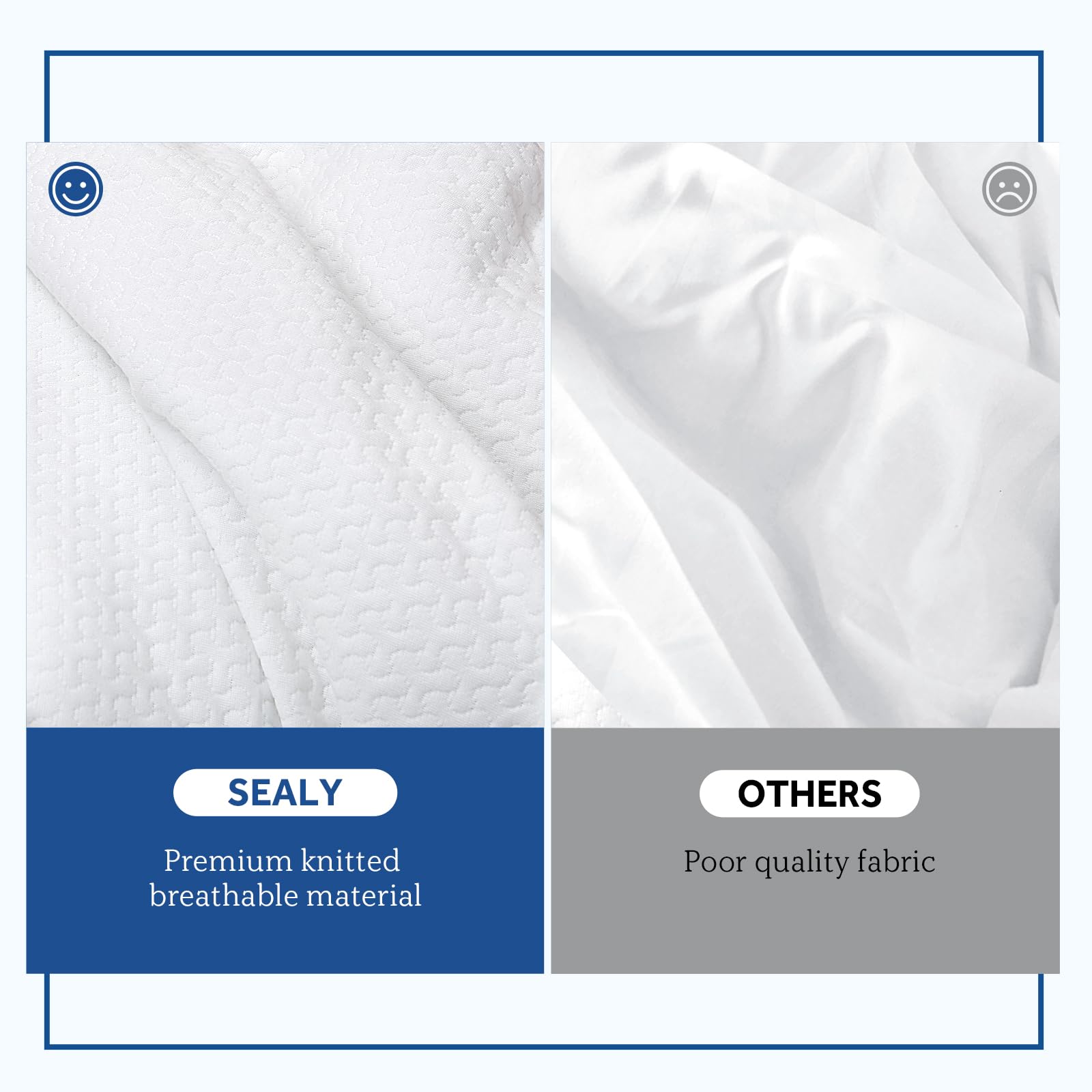 Sealy profil montrant l'épaisseur trois couches pour support et confort