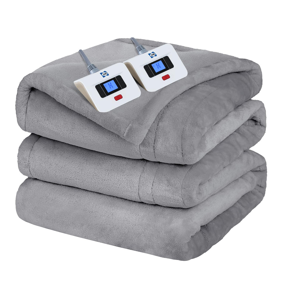 Sealy couverture électrique face pliée montrant chaleur uniforme et confort