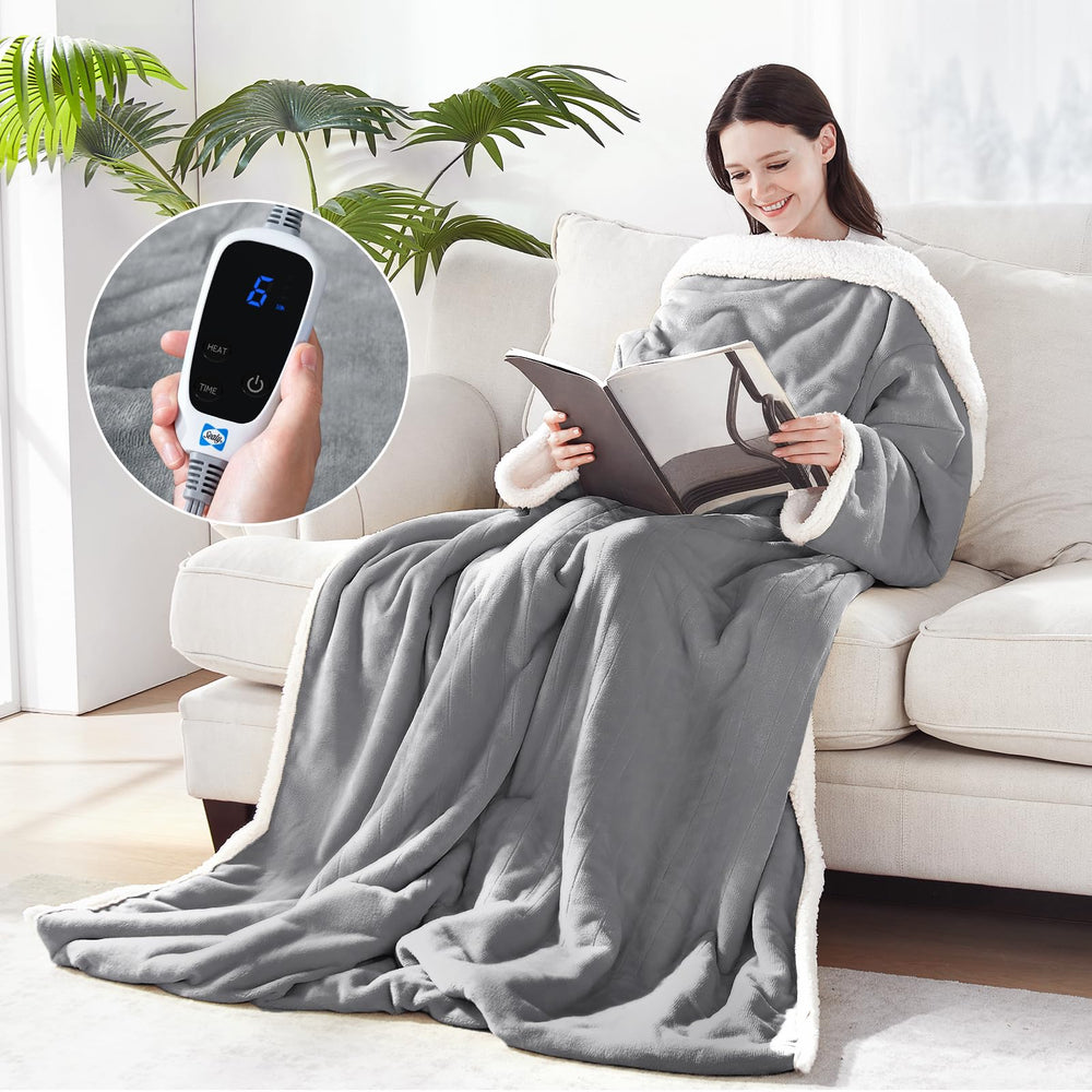 Sealy couverture portable face avant gris clair, chaleur enveloppante