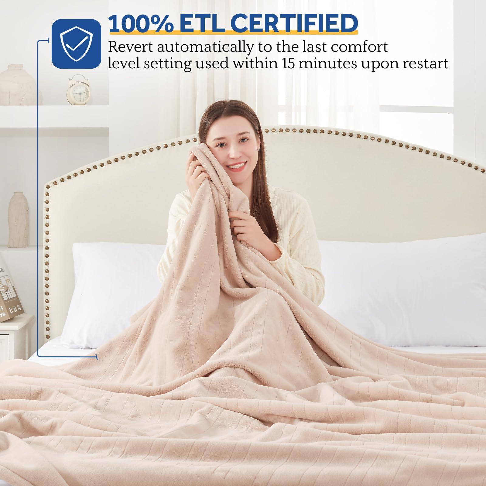 Sealy gros plan sur la texture douce du tissu offrant une sensation moelleuse et chaude