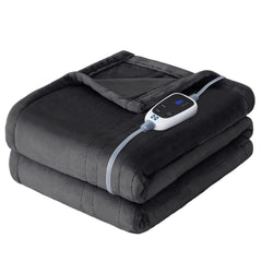 Sealy plaid chauffant emballage avant montrant produit et bénéfice chaleur sûre