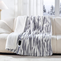 Sealy plaid devant bleu blanc montrant design cosy et chaleur personnalisée