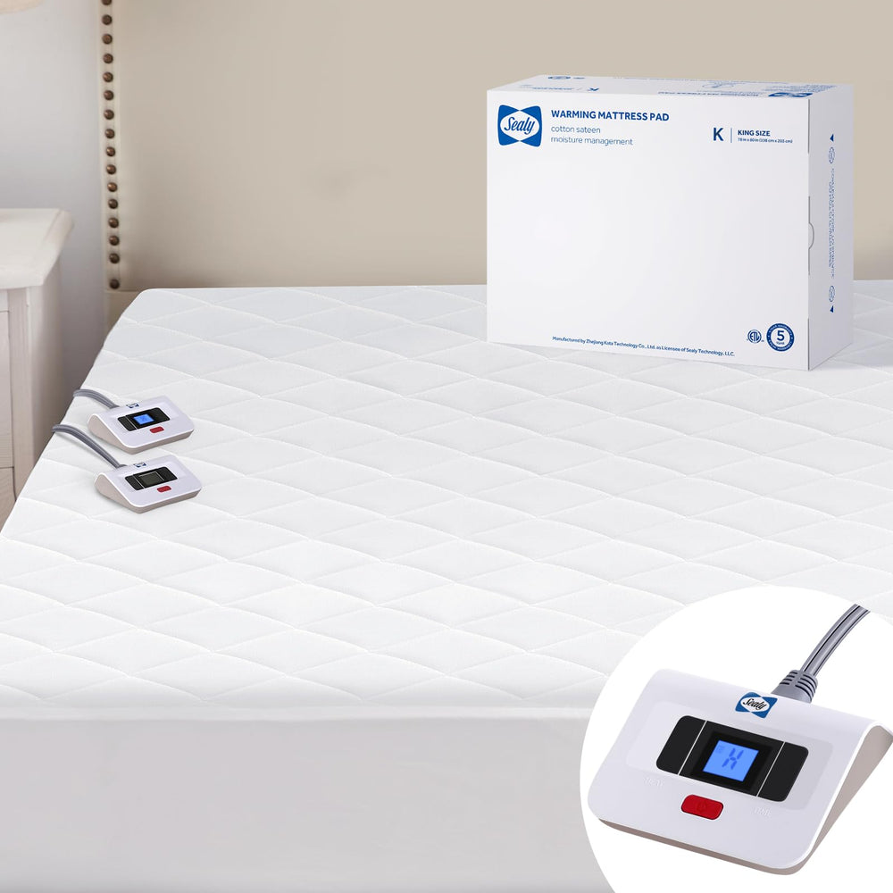 Sealy surmatelas chauffant face avant montrant maintien et confort