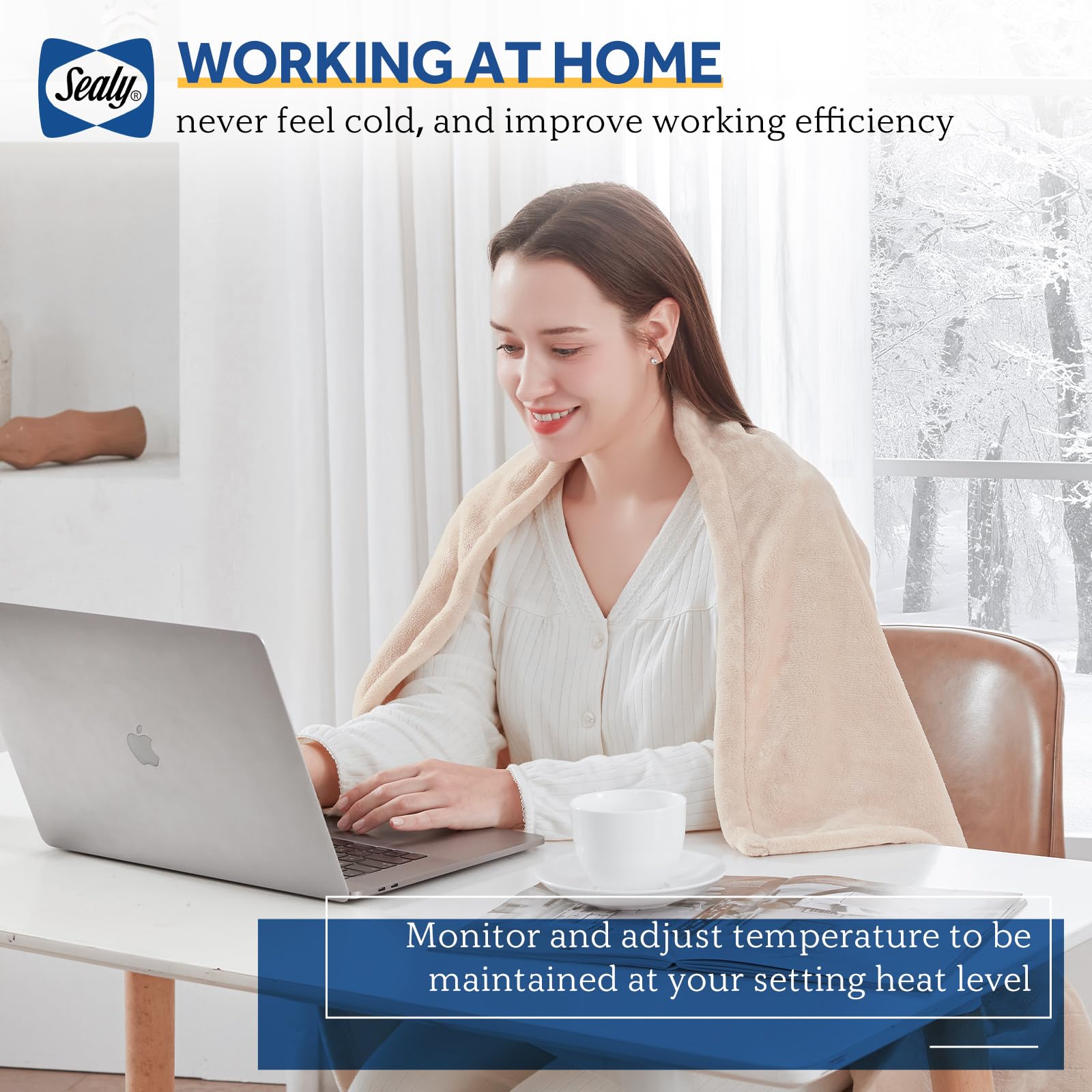 Sealy télécommande LED ergonomique montrant réglages rapides et minuterie pratique