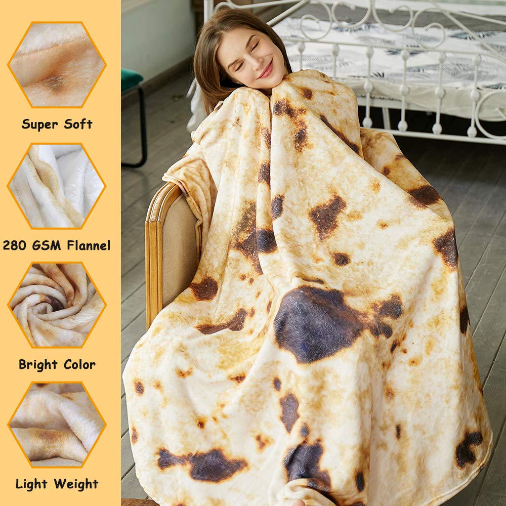 SeaRoomy couverture burrito gros plan flanelle douce pour confort