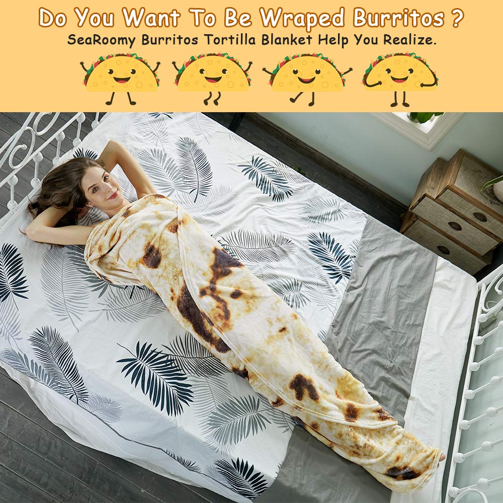 SeaRoomy couverture burrito drapée sur canapé style et humour déco