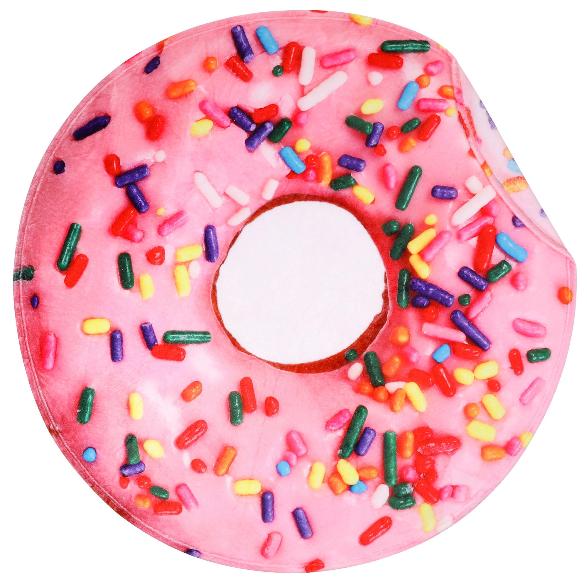 SeaRoomy couverture donut face rose montrant l'imprimé amusant et chaleur visuelle