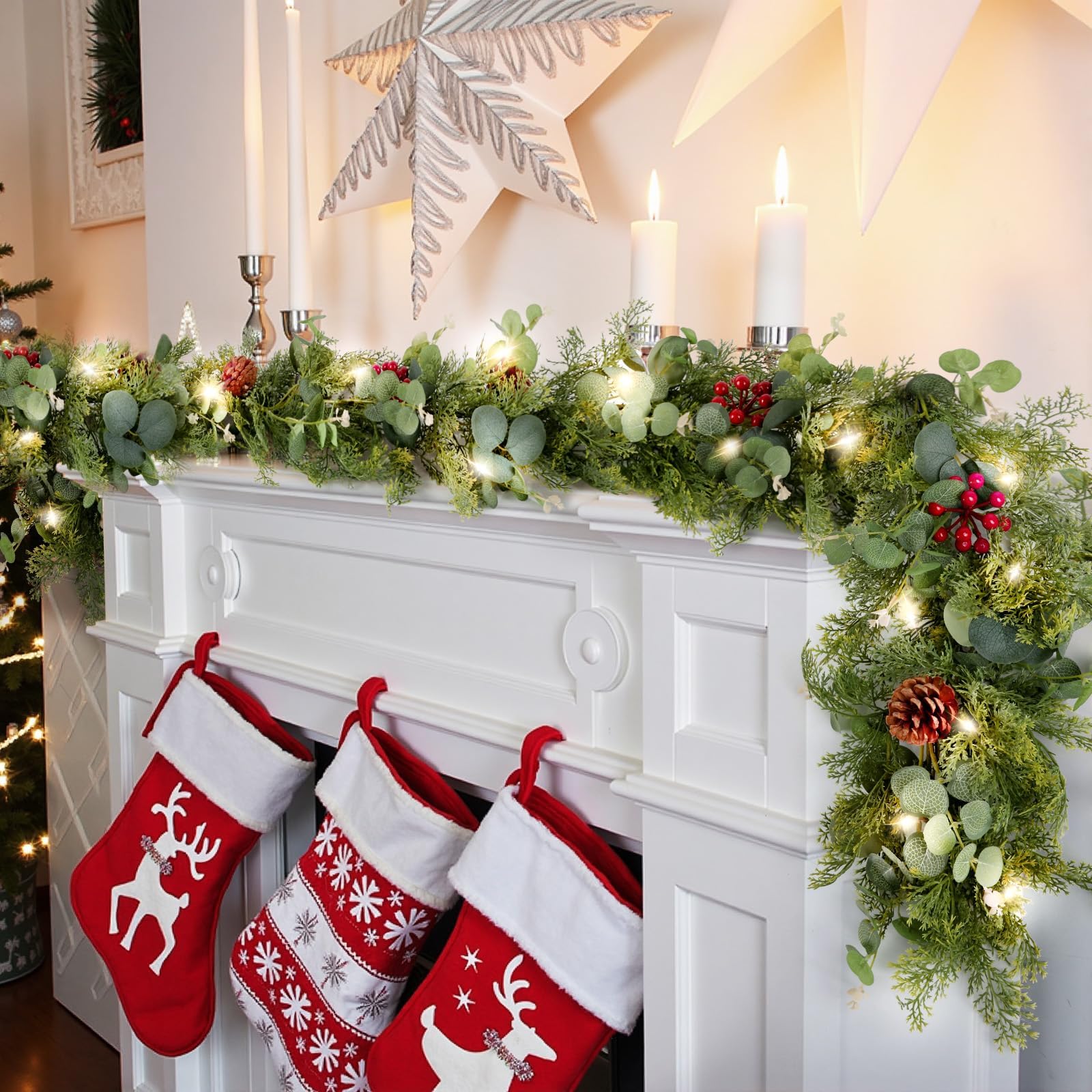 SeasonBliss guirlande 6ft devant, donne une décoration festive immédiate