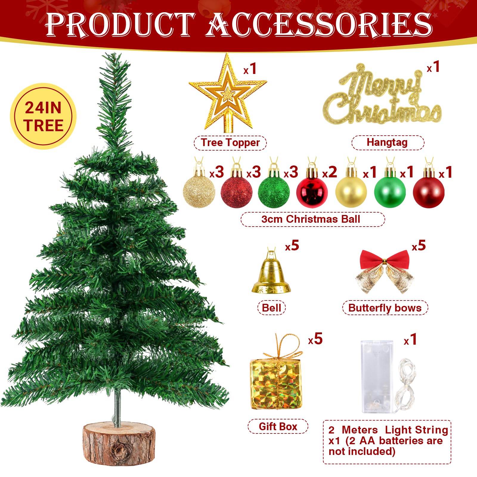 SeasonBliss lumières LED détail illuminant délicatement le mini sapin