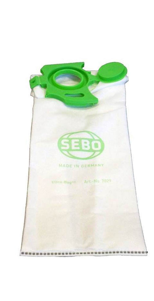 SEBO sac 7029ER vue avant emballage montrant lot de huit et compatibilité Felix