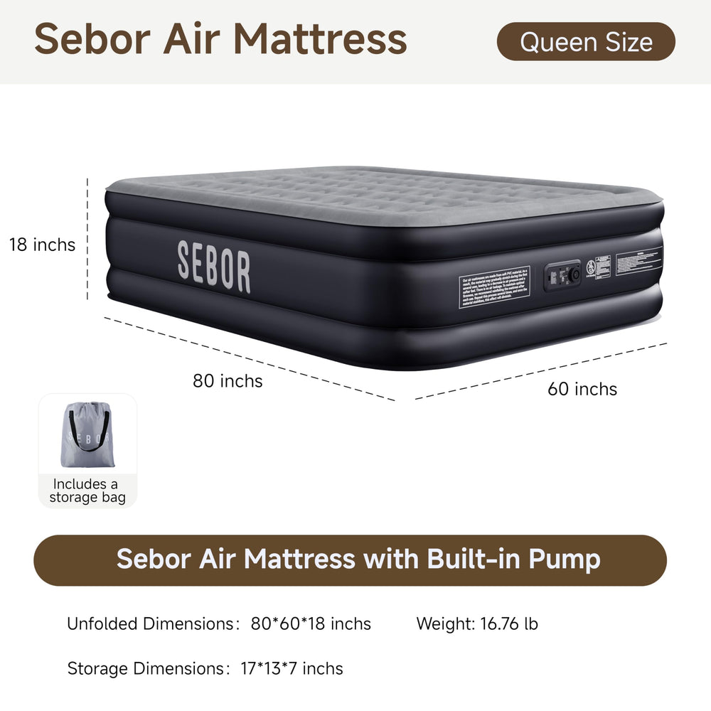 Sebor matelas plié dans sac de rangement pour transport facile