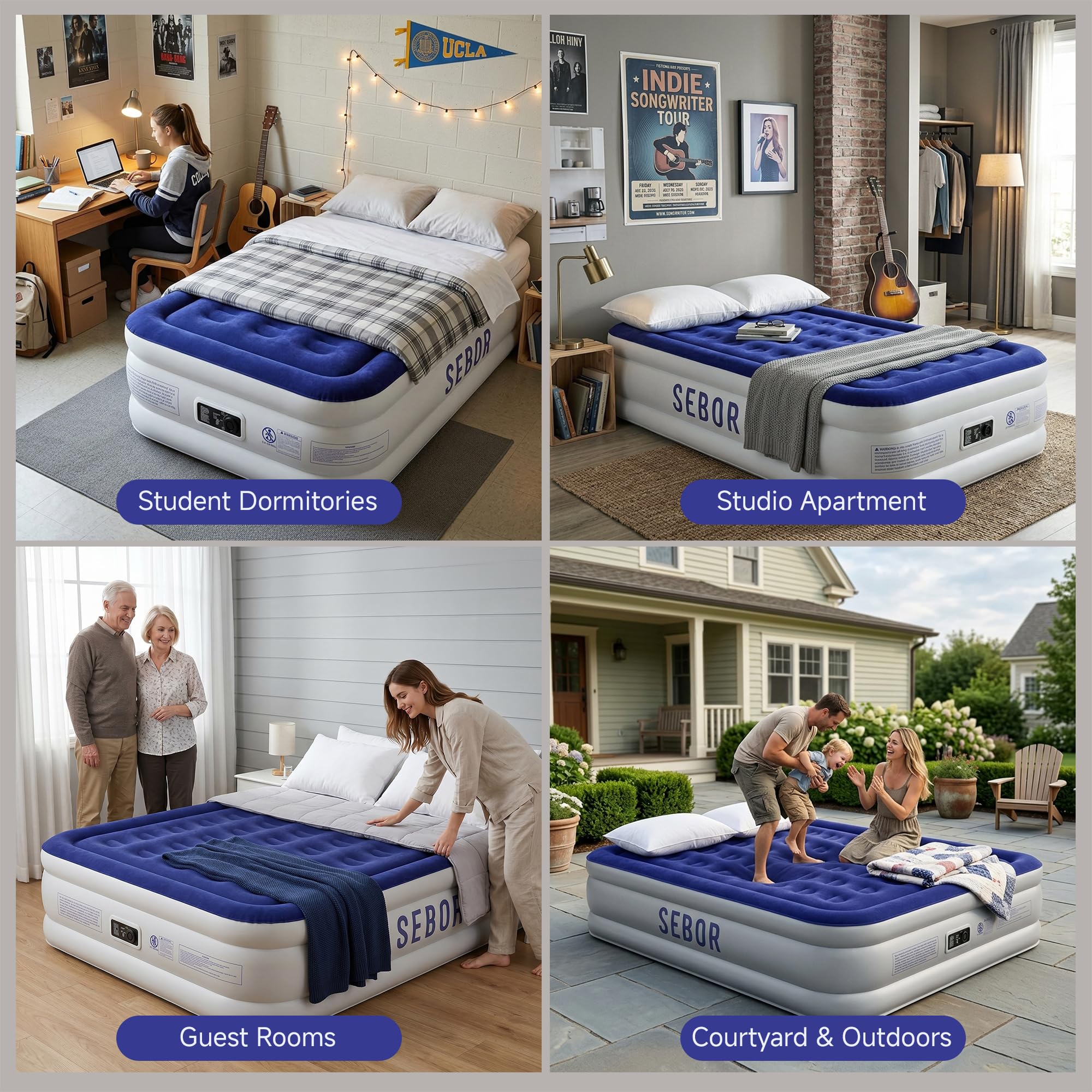 Sebor matelas dans sac de rangement compact pour transport facile