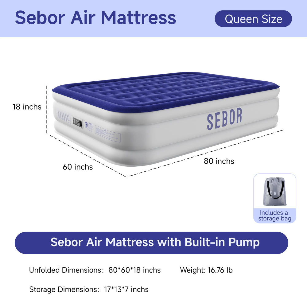 Sebor matelas installé dans tente camping pour nuits confortables