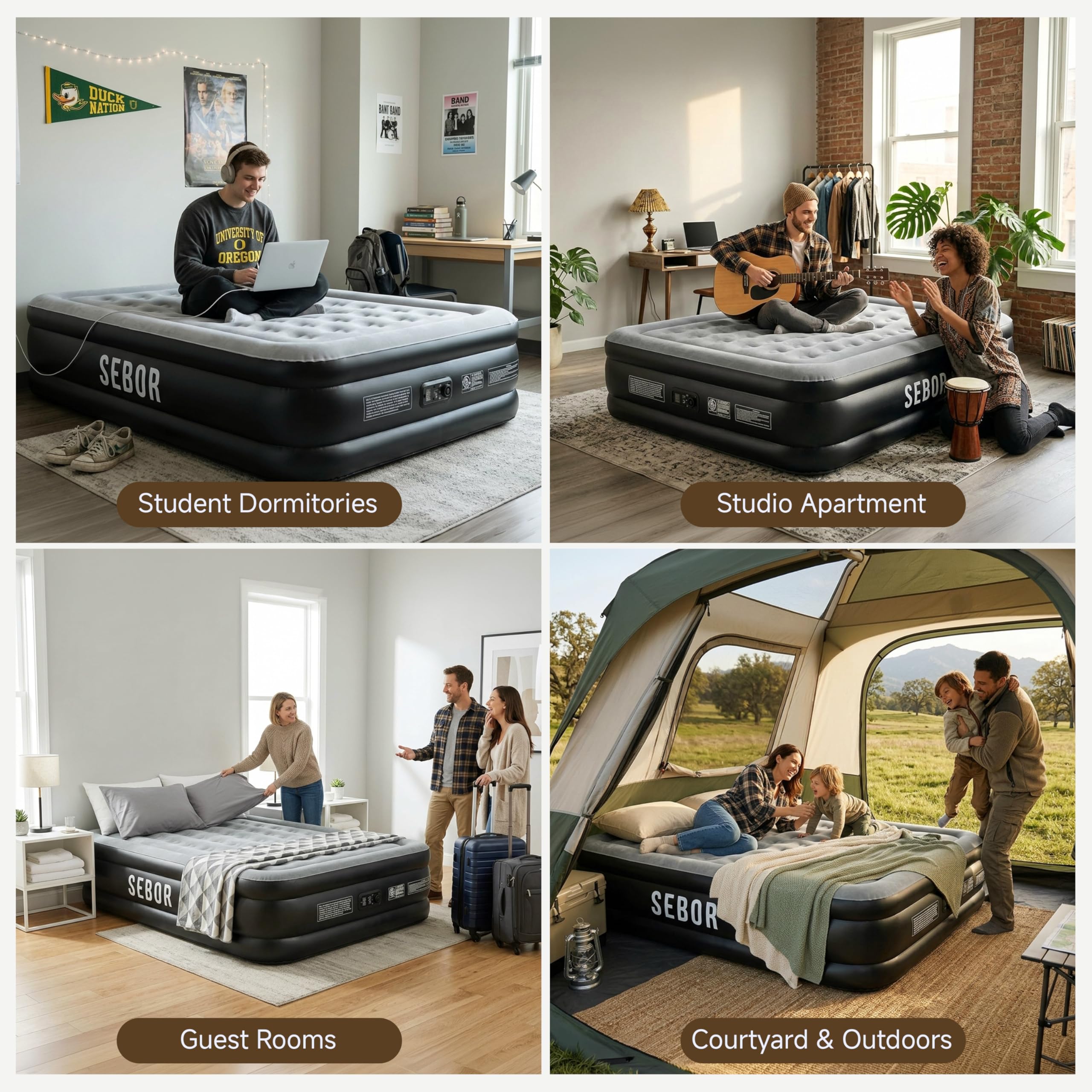 Sebor matelas utilisé en camping, confort portable et durable