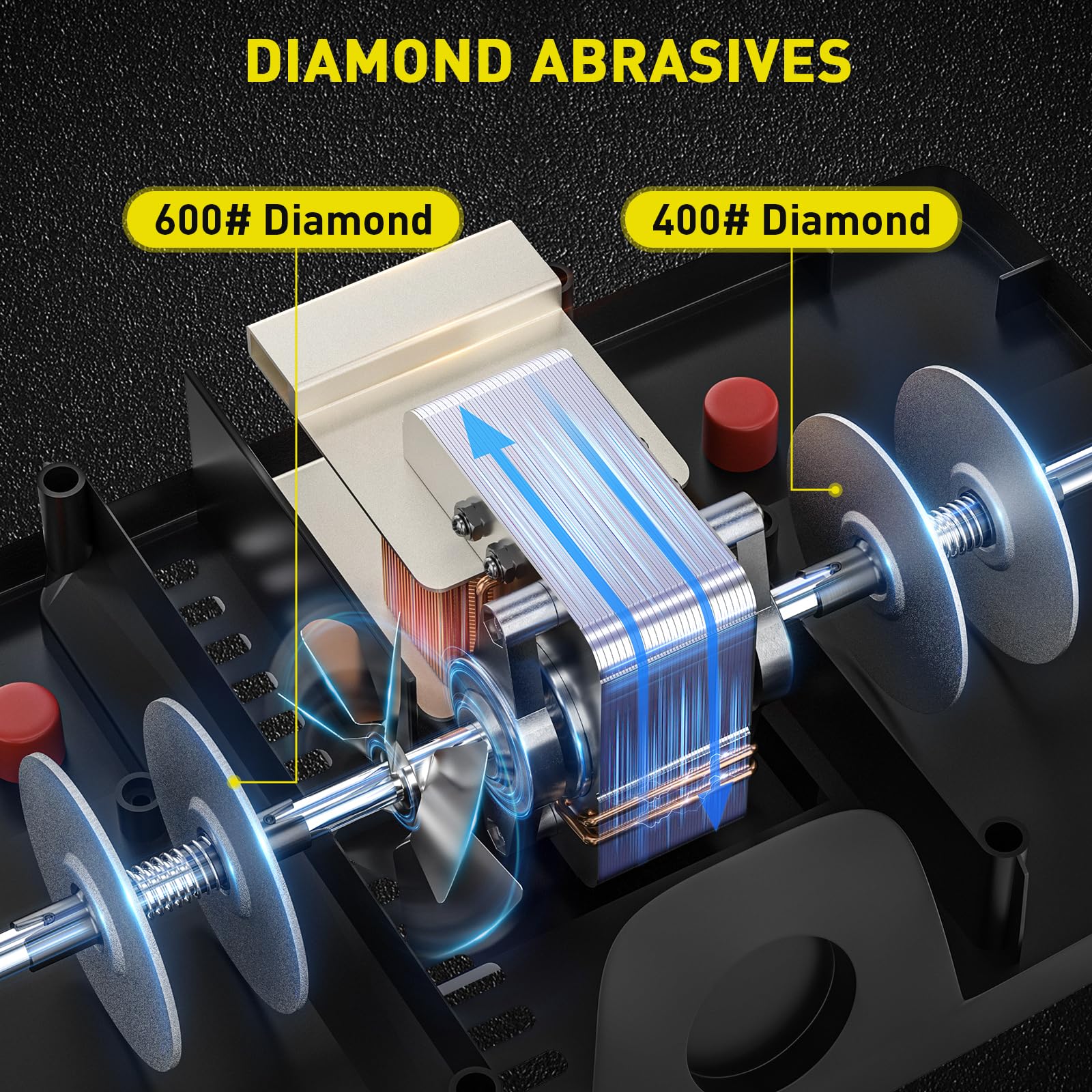 Secura gros plan sur abrasif diamant pour un affûtage rapide