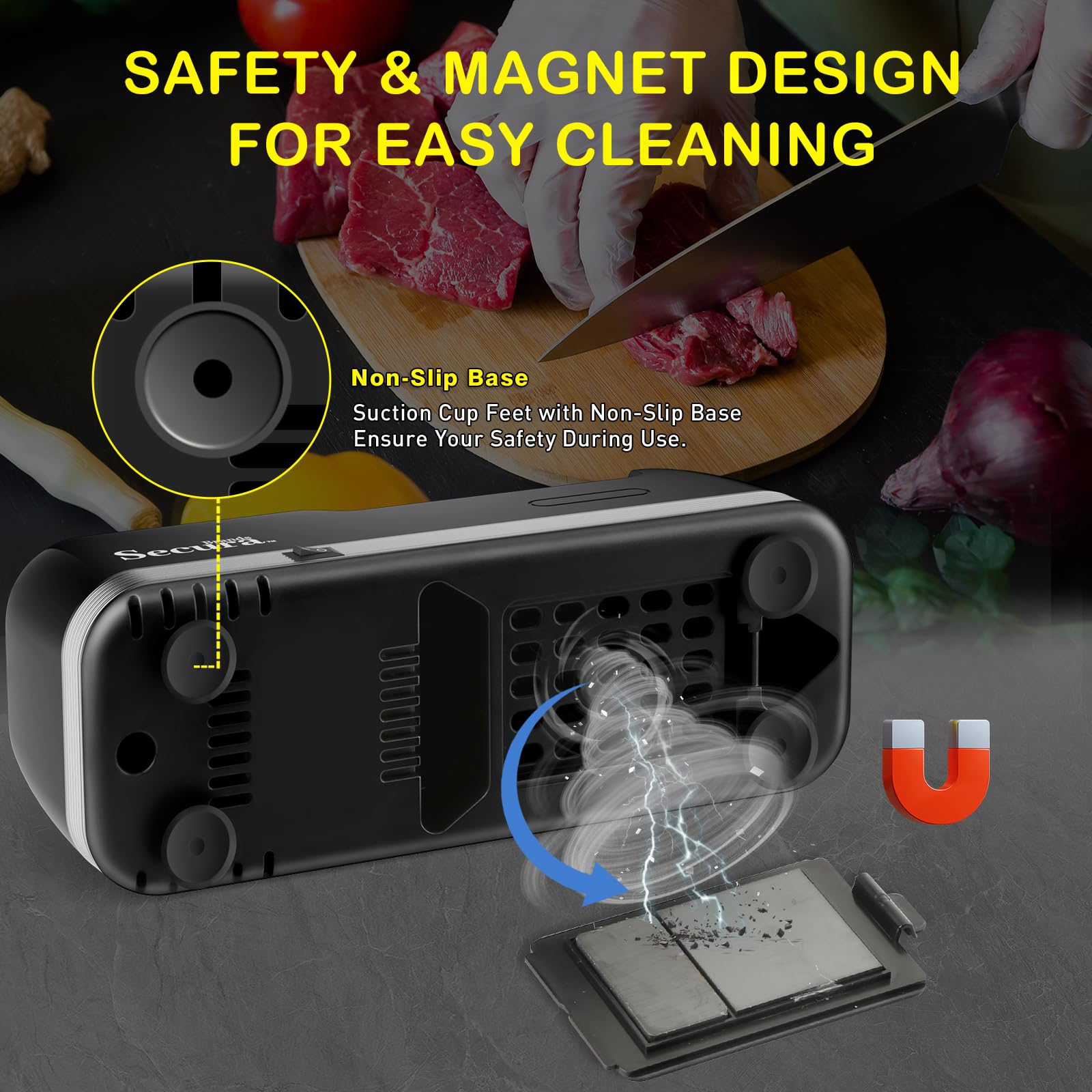 Secura collecteur magnétique récupérant copeaux pour nettoyage facile