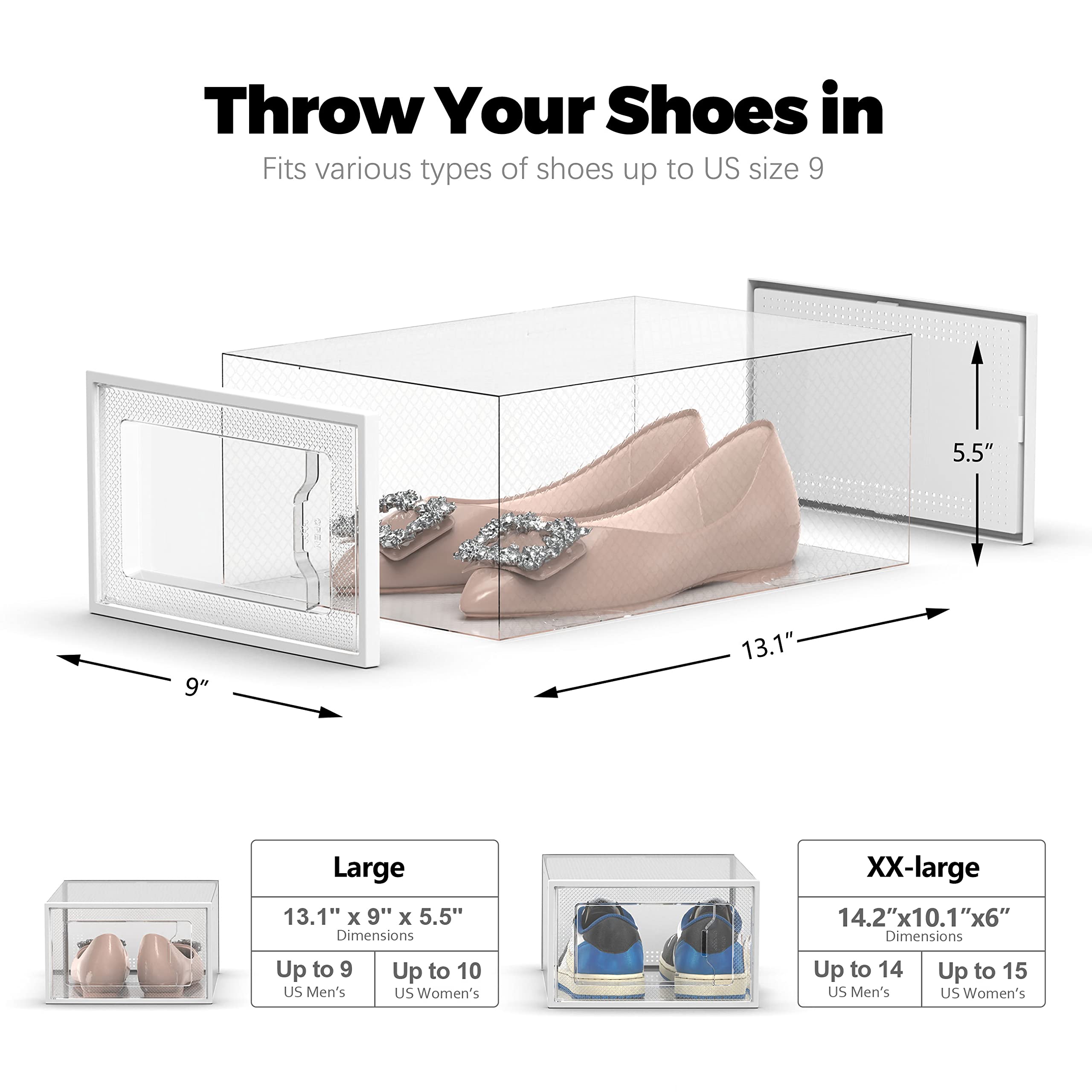 SEE SPRING comparaison taille avec basket illustrant compatibilité