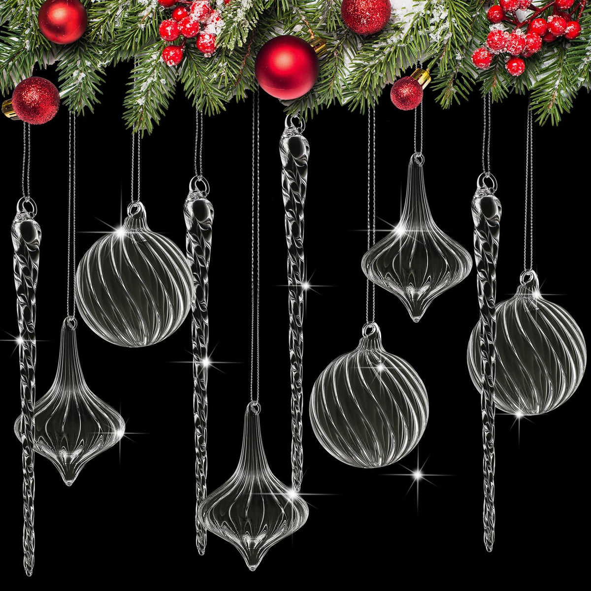 Seematn emballage ensemble verre Noël montrant la quantité et le coffret