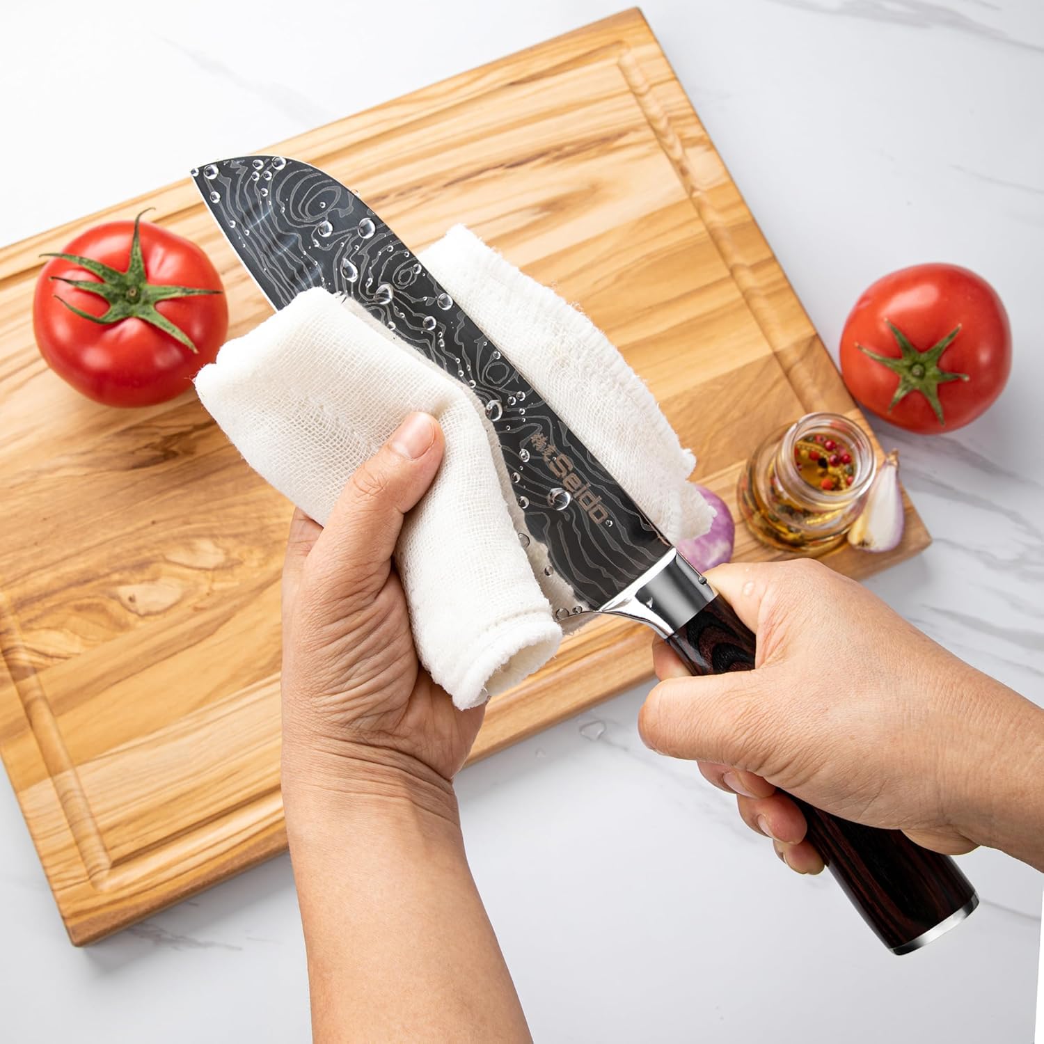 Seido Knives fusil d'affûtage et ciseaux de cuisine prêts à l'emploi