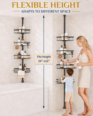 SEIRIONE caddy installé dans une douche optimisant l'espace