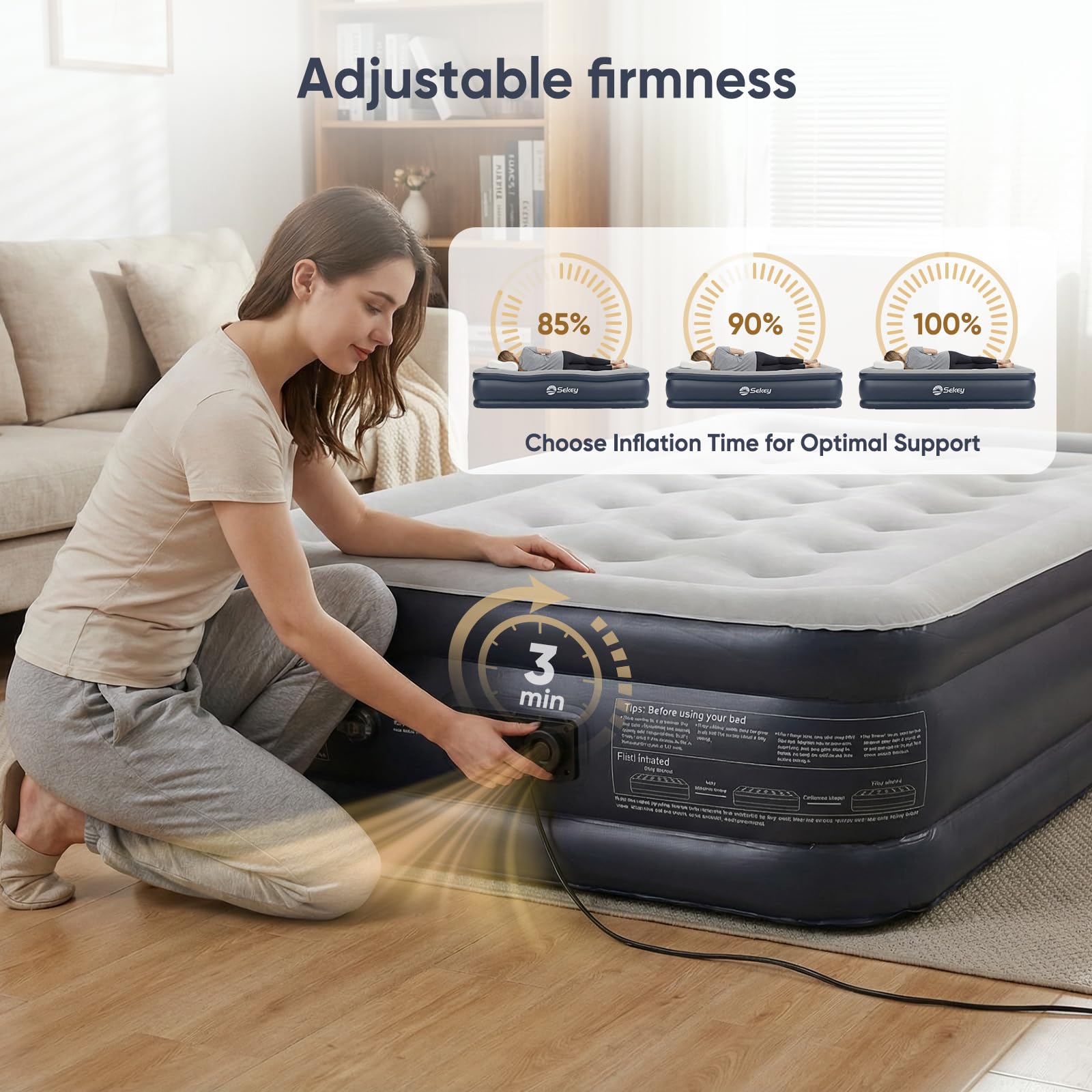 Sekey pompe intégrée visible pour gonflage rapide et pratique