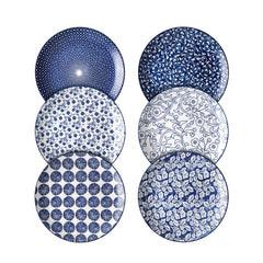 Selamica assiette face montrant motif bleu et finition pour une table élégante