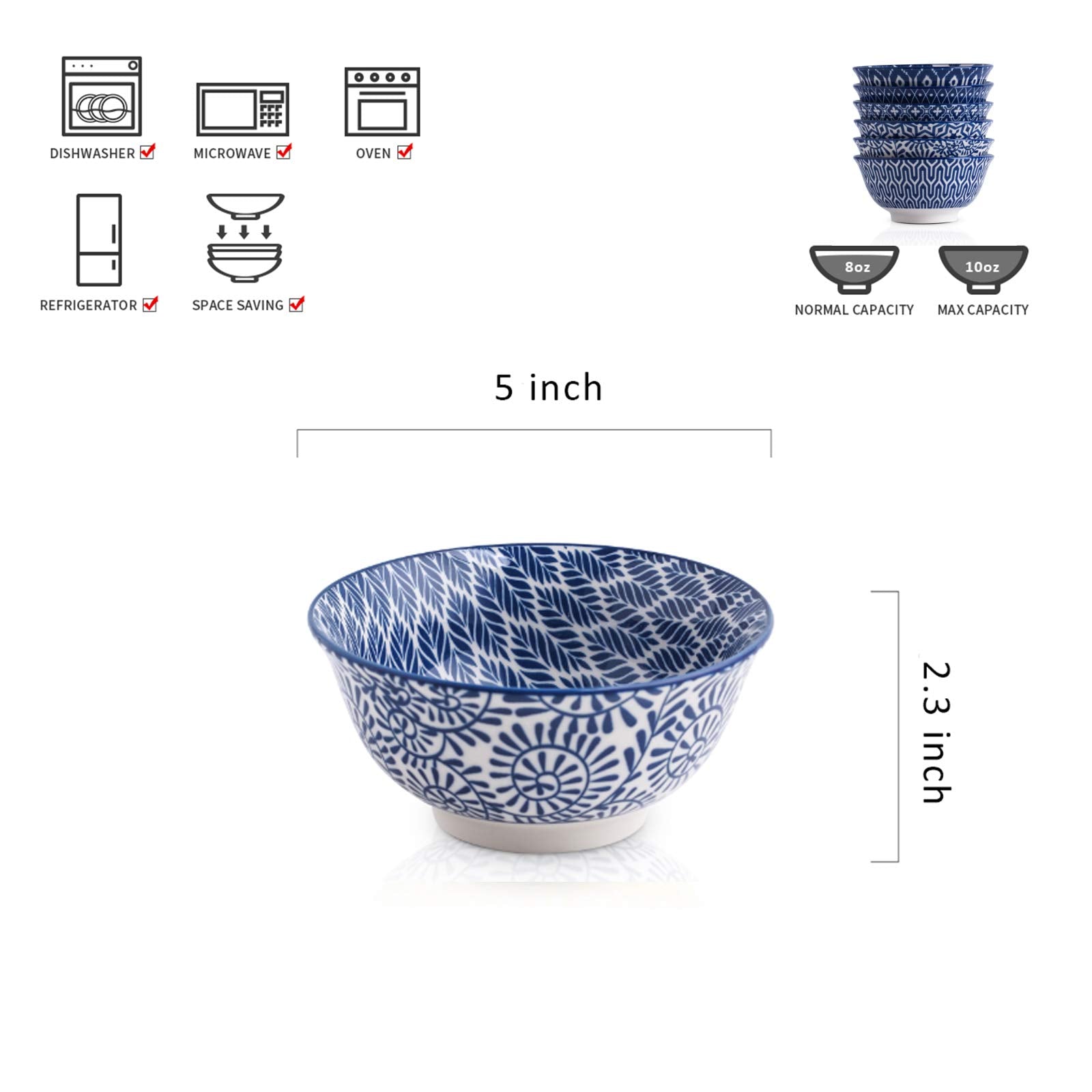 Selamica lot de six empilées, gain de place et rangement pratique