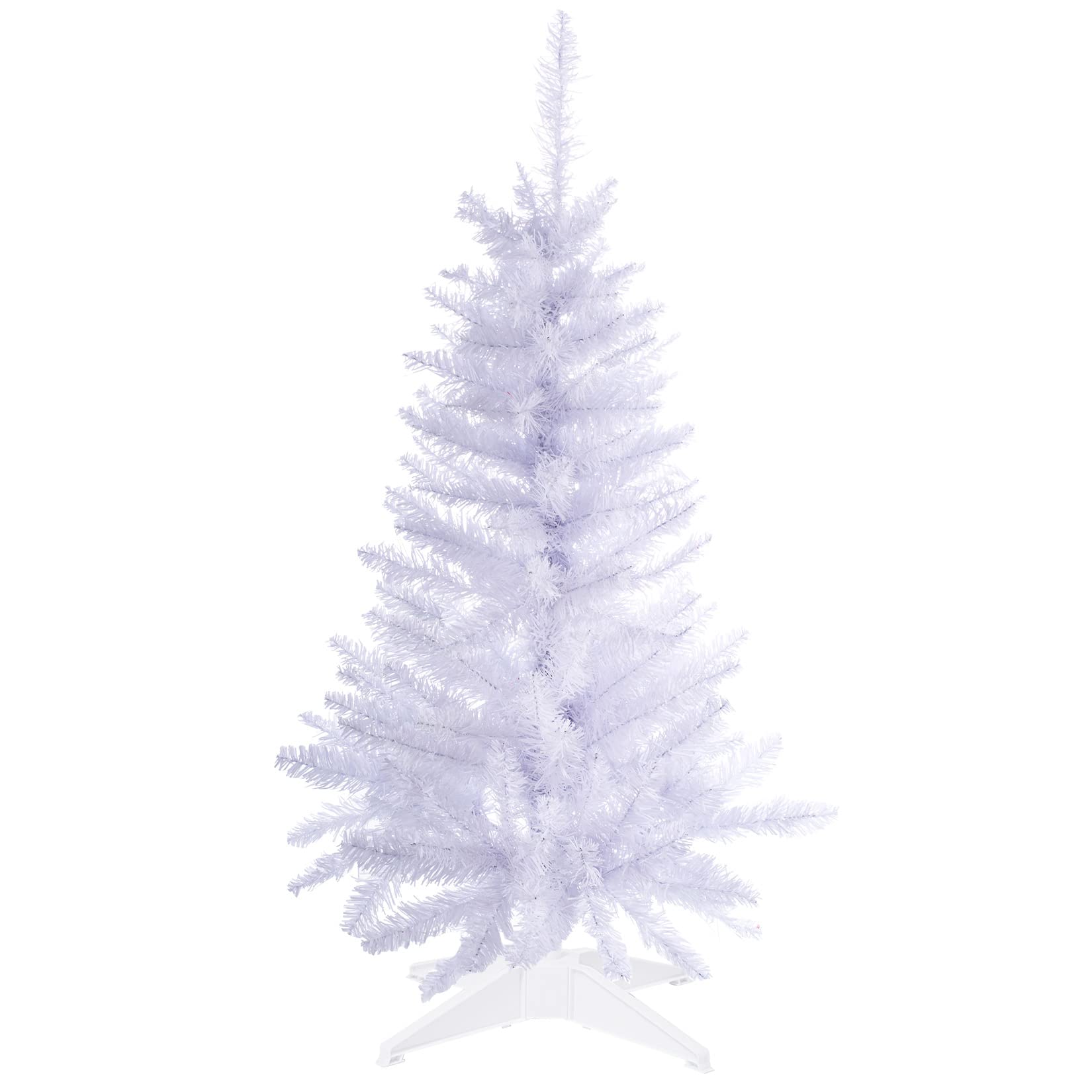 Senjie sapin de face blanc prêt à décorer, apporte ambiance immédiate