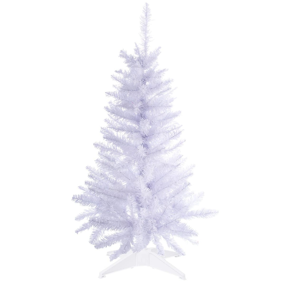 Senjie sapin de face blanc prêt à décorer, apporte ambiance immédiate