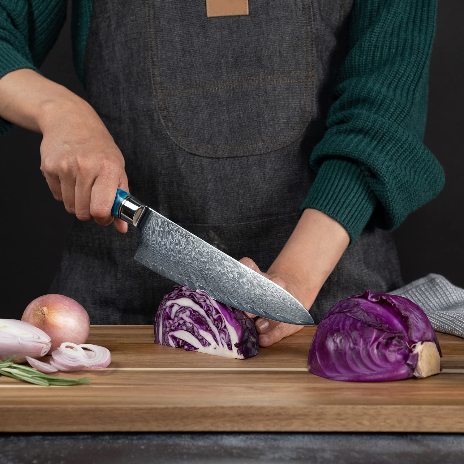 Senken Knives comparaison taille montrant échelle utile en cuisine