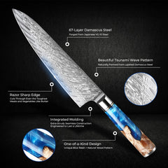 Senken Knives gros plan lame damas montrant motif et précision