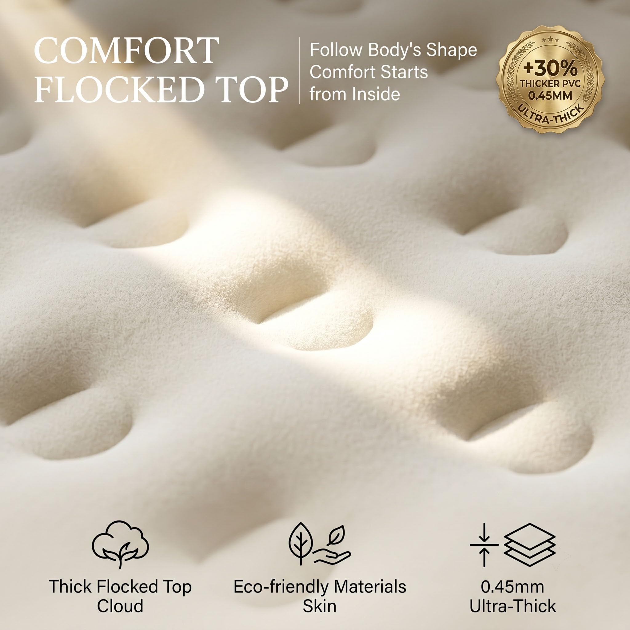SENNOUL matelas posé près d’une règle montrant dimensions réelles