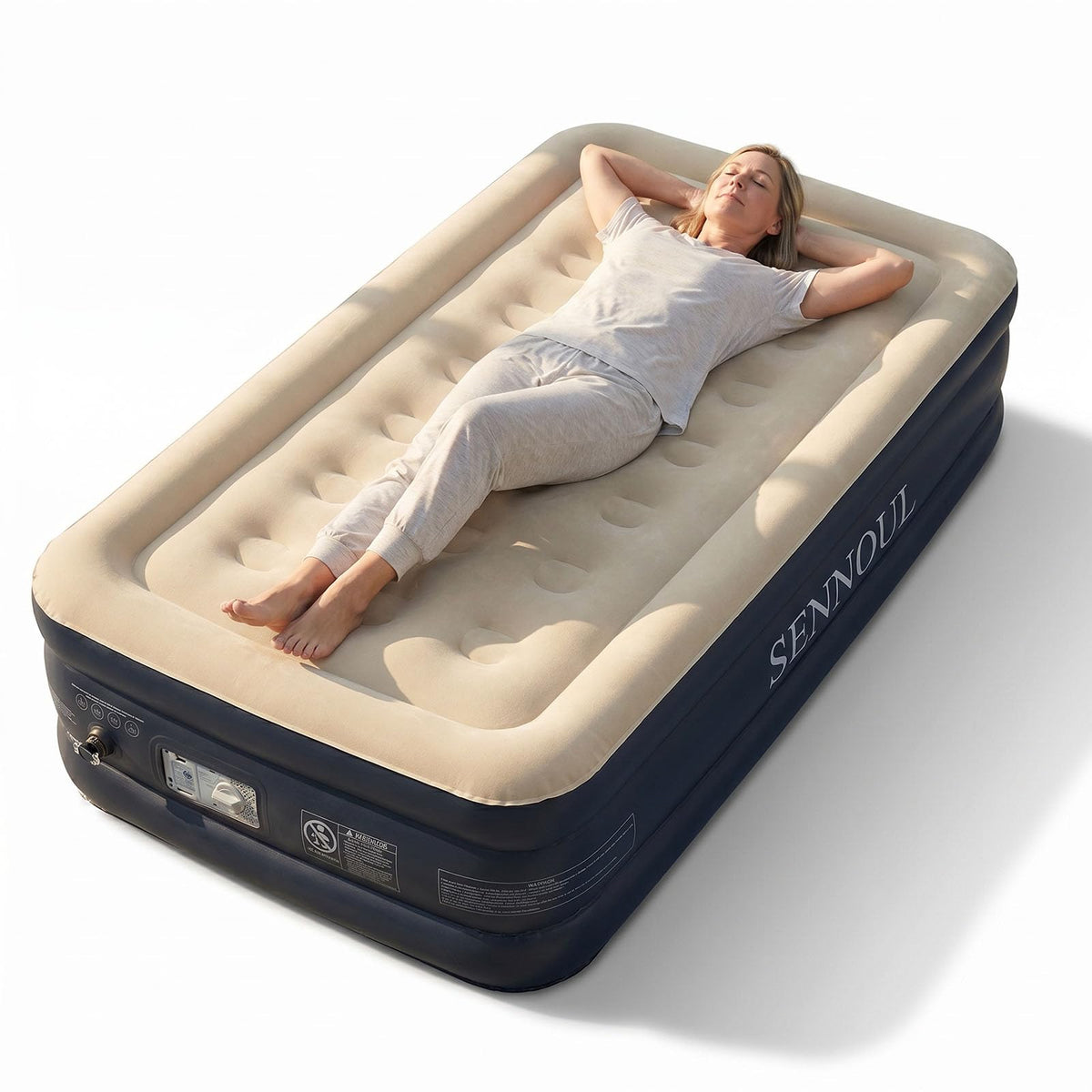 SENNOUL matelas face avant montrant surface prête à l'emploi et confort