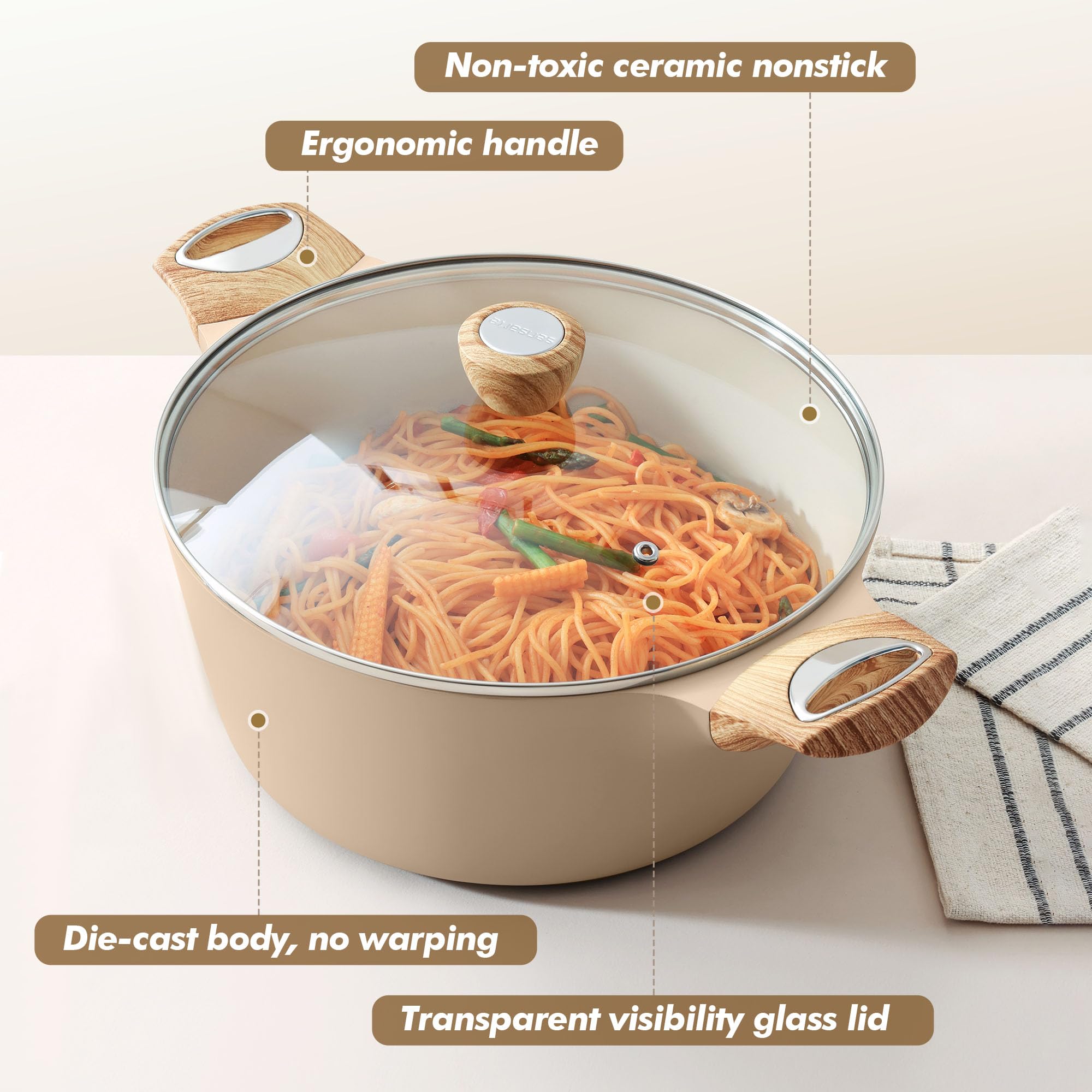 SENSARTE comparaison d'échelle montrant capacité 6,6 QT pour familles