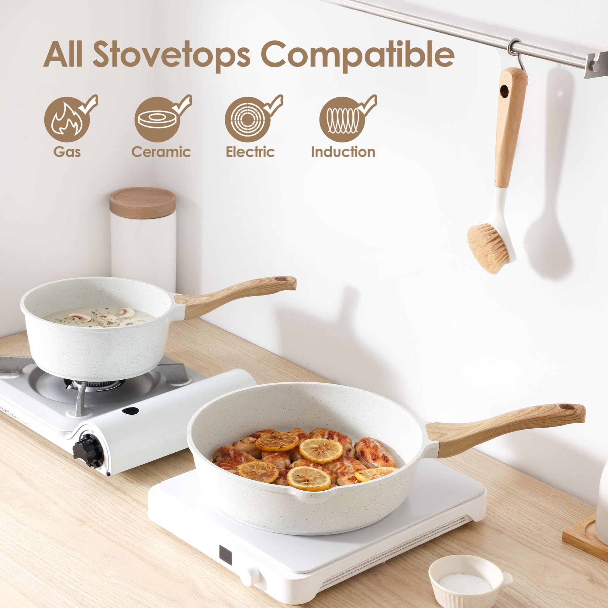 SENSARTE comparaison des tailles des poêles et casseroles pour planifier repas familiaux