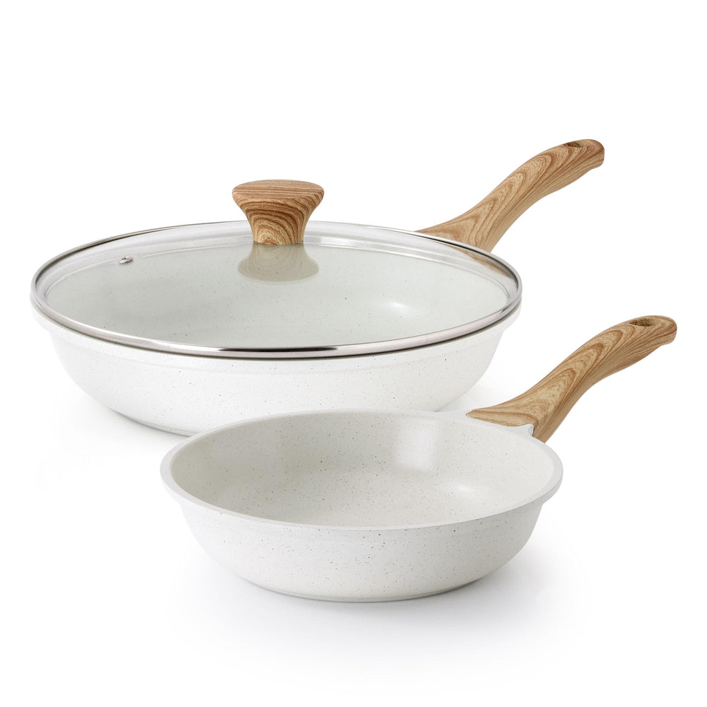 SENSARTE ensemble poêles blanc face pour cuisson saine et design