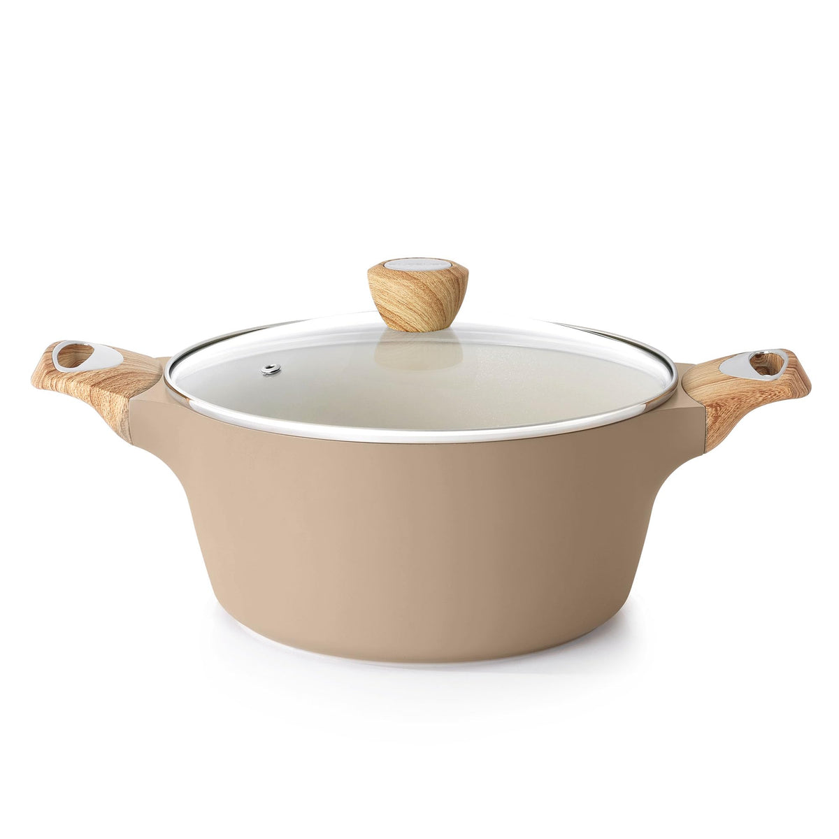 SENSARTE marmite taupe vue de face, design élégant et capacité pratique