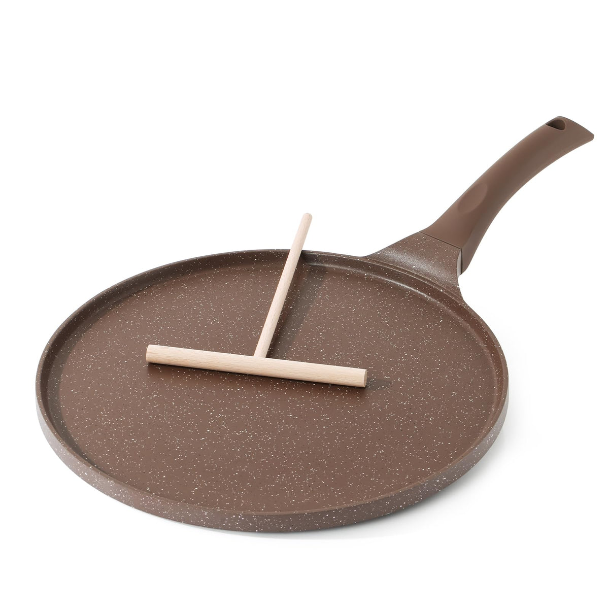 SENSARTE face avant de la poêle crêpe marron montrant surface antiadhésive