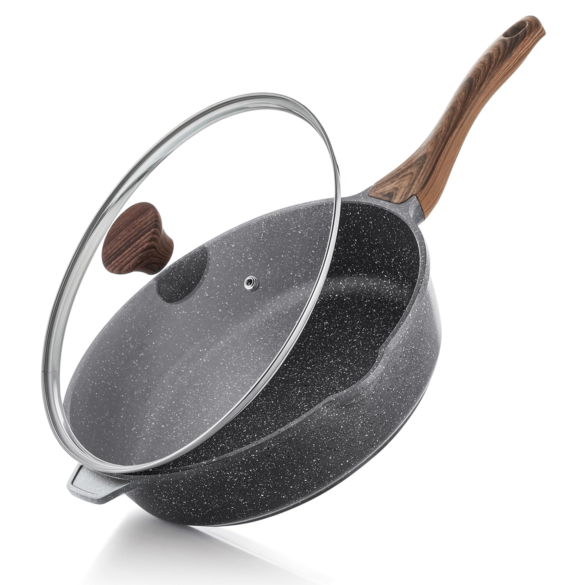 SENSARTE face avant de la sauteuse montrant forme profonde et finition, pratique pour grandes portions