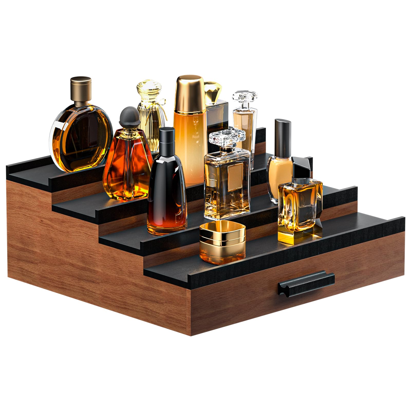 Sephyroth face avant du présentoir WalnutBlack affichant plusieurs parfums et finition élégante