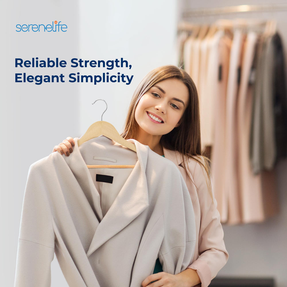 SereneLife cintres en situation chambre styling soigné et uniforme