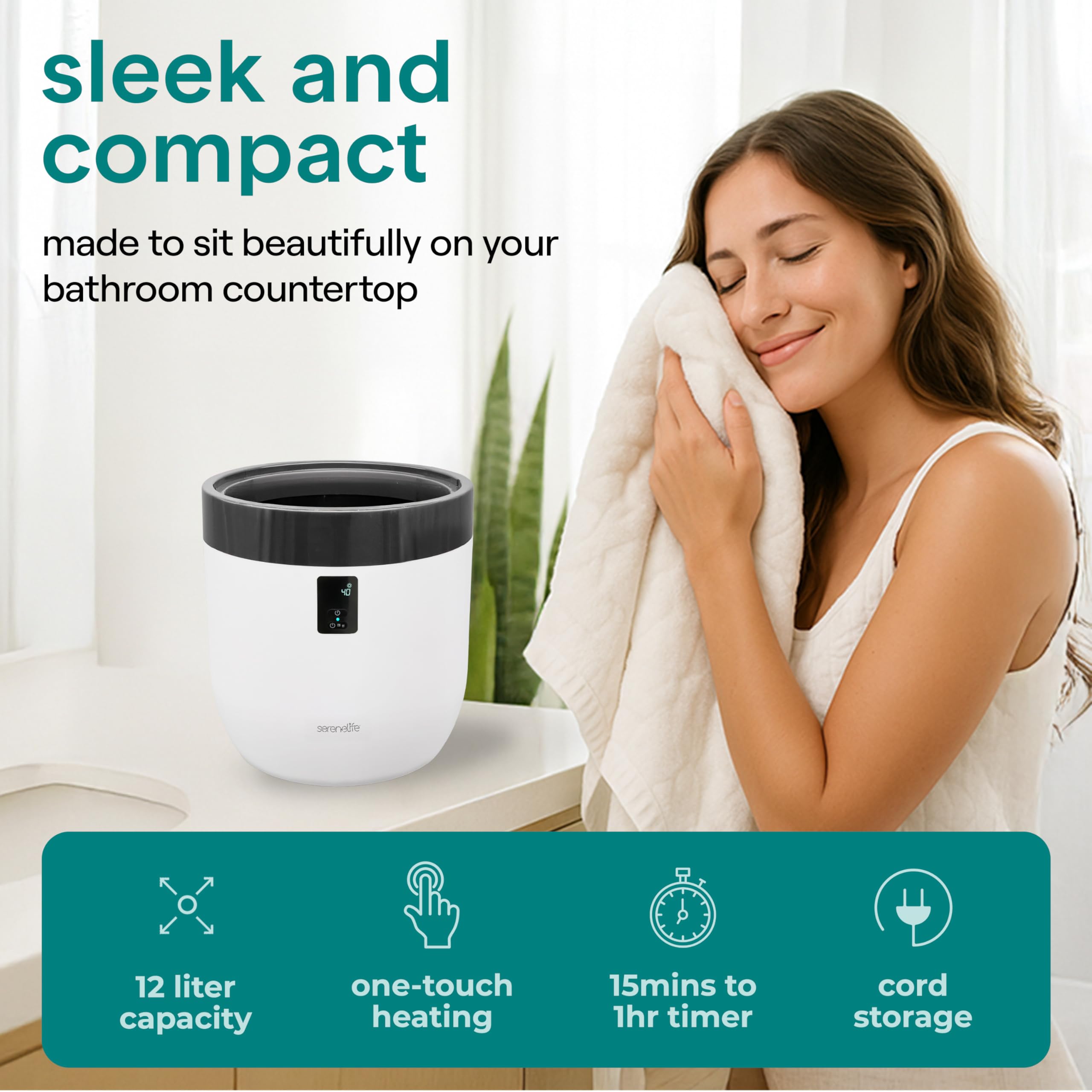SereneLife intérieur inox en gros plan pour durabilité et nettoyage facile