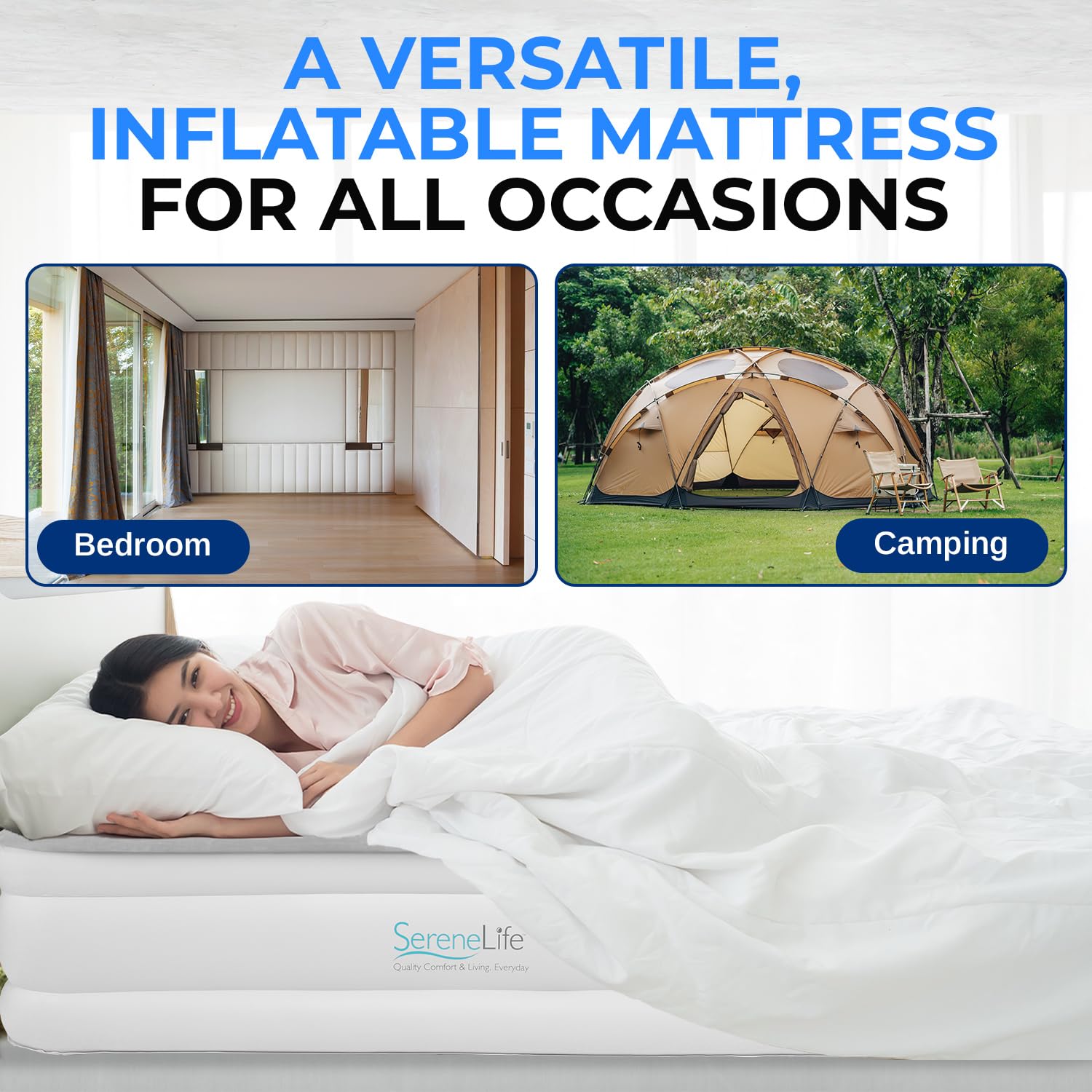 SereneLife texture PVC résistante illustrant durabilité et protection contre l'usure