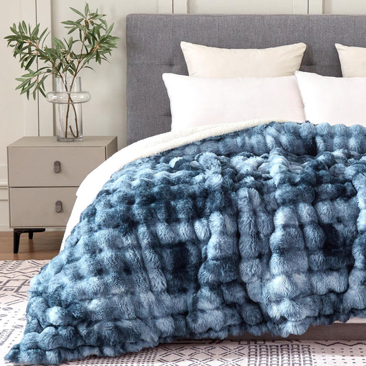 Serenhom gros plan tie-dye fausse fourrure texture moelleuse